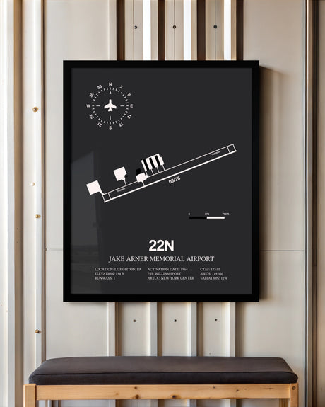 Frame color options for Jake Arner Memorial Airport Wall Art