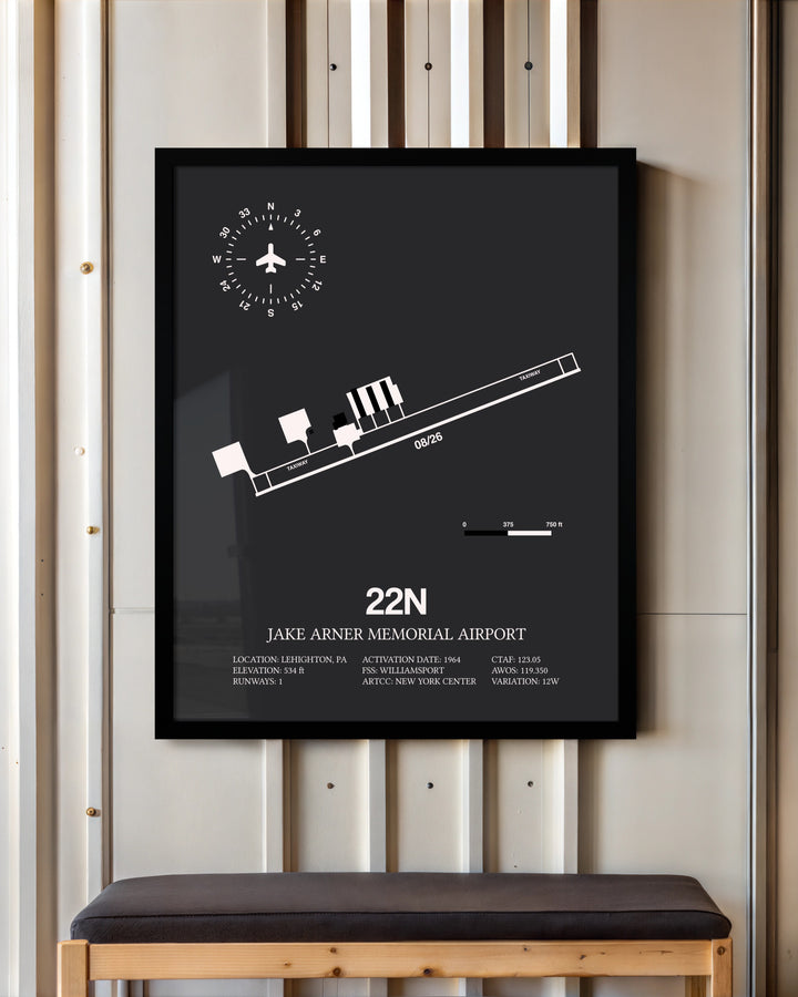 Frame color options for Jake Arner Memorial Airport Wall Art