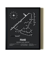 Unframed Hidden Lake Airport map print poster