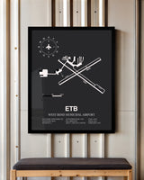 Frame color options for West Bend Municipal Airport Wall Art