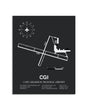 Gray Framed Cape Girardeau Regional Airport layout wall art poster