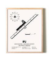 Lincolnton-Lincoln County Regional Airport framed wall art in white frame