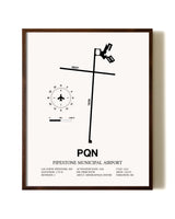 Pipestone Municipal Airport aviation print in walnut frame