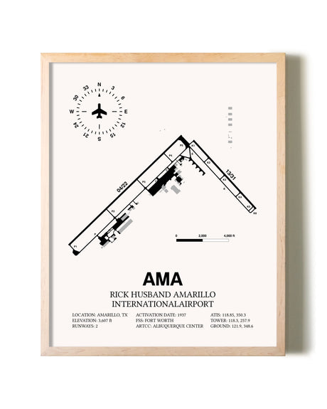 Rick Husband Amarillo International Airport framed wall art in white frame