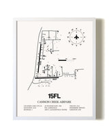 Cannon Creek Airpark airport map poster in oak frame