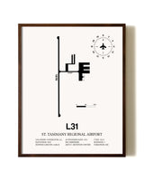 St. Tammany Regional Airport aviation print in walnut frame