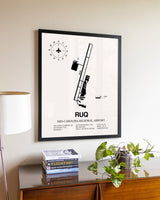 Mid-Carolina Regional Airport aviation wall décor in black wood frame