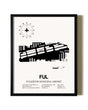 Framed Fullerton Municipal Airport wall art poster in black frame