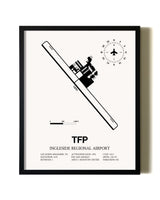 Framed Ingleside Regional Airport wall art poster in black frame