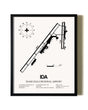Framed Idaho Falls Regional Airport wall art poster in black frame