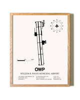 William R. Pogue Municipal Airport framed print in natural wood frame