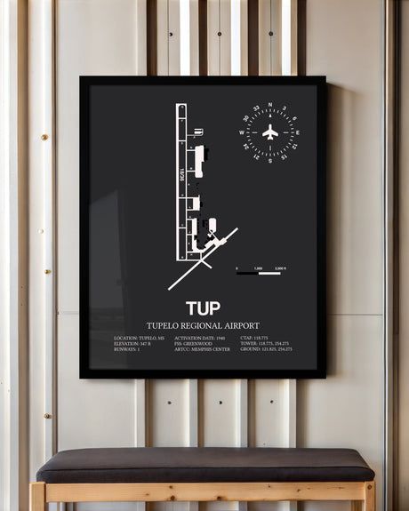 Frame color options for Tupelo Regional Airport Wall Art