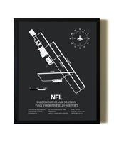 Unframed Fallon Naval Air Station (Van Voorhis Field) Airport map print poster