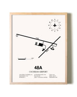 Cochran Airport framed wall art in white frame