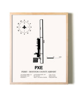 Perry-Houston County Airport framed wall art in white frame