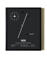 Unframed Flanagan Field Airport map print poster