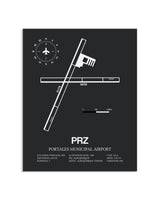 Gray Framed Portales Municipal Airport layout wall art poster