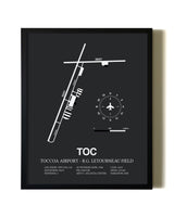Unframed Toccoa Airport - R.G. Letourneau Field map print poster