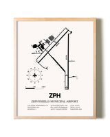 Zephyrhills Municipal Airport framed wall art in white frame