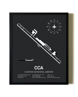 Unframed Clinton Municipal Airport map print poster