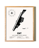 San Gabriel Valley Airport framed print in natural wood frame