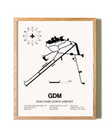 Boscombe Down Airport framed print in natural wood frame