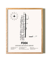 Leeward Air Ranch Airport framed print in natural wood frame