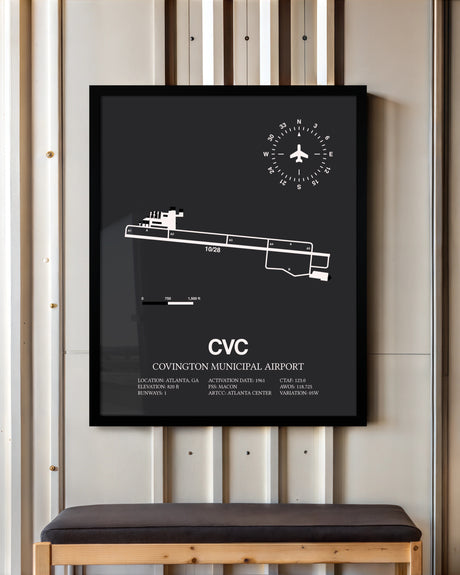 Frame color options for Covington Municipal Airport Wall Art