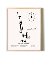 Bob Sikes Airport framed wall art in white frame