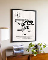 Miami-Opa Locka Executive Airport aviation wall décor in black wood frame