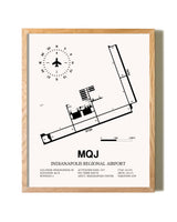 Indianapolis Regional Airport framed print in natural wood frame