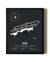 Unframed Jinnah International Airport map print poster