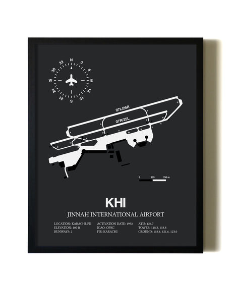 Unframed Jinnah International Airport map print poster