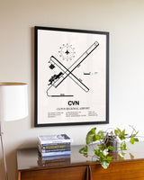 Clovis Regional Airport aviation wall décor in black wood frame