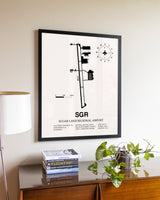 Sugar Land Regional Airport aviation wall décor in black wood frame