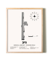 Mineola Airport - Wisener Field framed wall art in white frame