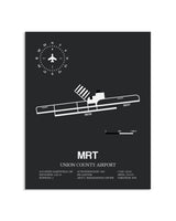 Gray Framed Union County Airport layout wall art poster