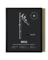 Unframed Enid Woodring Regional Airport map print poster