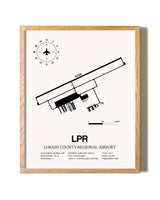 Lorain County Regional Airport framed print in natural wood frame