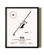 Framed Scottsboro Municipal Airport - Word Field wall art poster in black frame