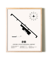 Oxford County Regional Airport framed wall art in white frame