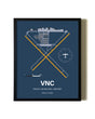 Framed Venice Municipal Airport wall art poster in black frame