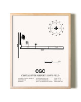 Crystal River Airport / Davis Field framed wall art in white frame
