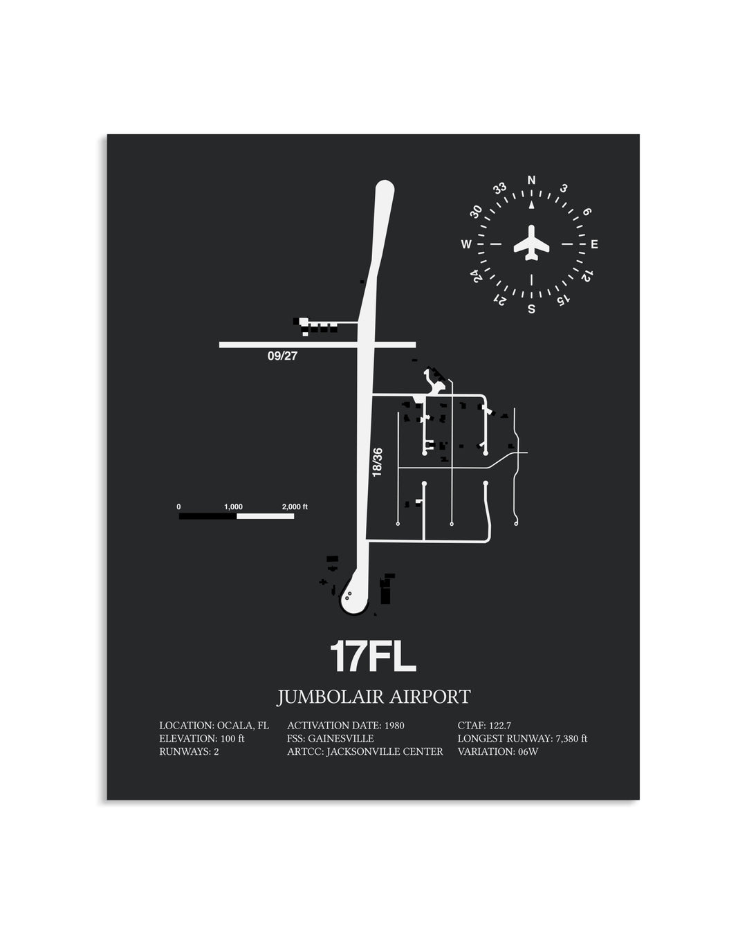 Gray Framed Jumbolair Airport layout wall art poster