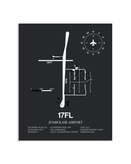 Gray Framed Jumbolair Airport layout wall art poster