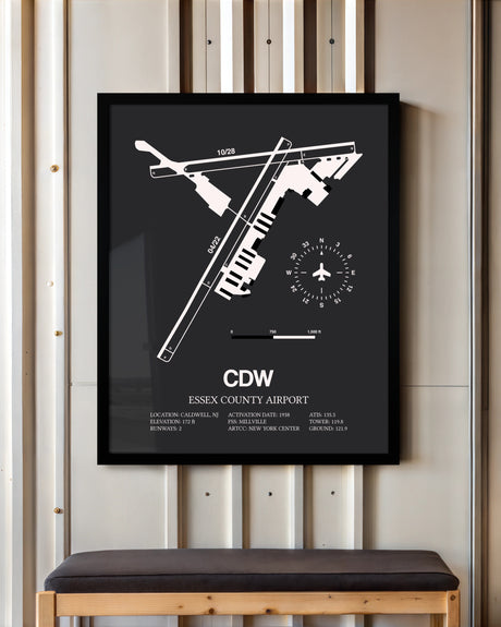 Frame color options for Essex County Airport Wall Art
