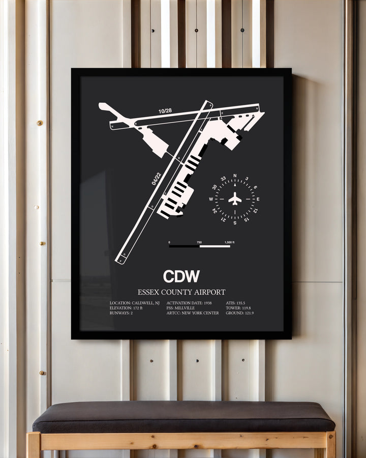 Frame color options for Essex County Airport Wall Art