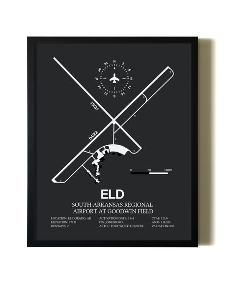 Unframed South Arkansas Regional Airport At Goodwin Field map print poster