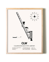 Clearwater Executive Airport framed wall art in white frame