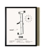 Framed Romeo State Airport wall art poster in black frame